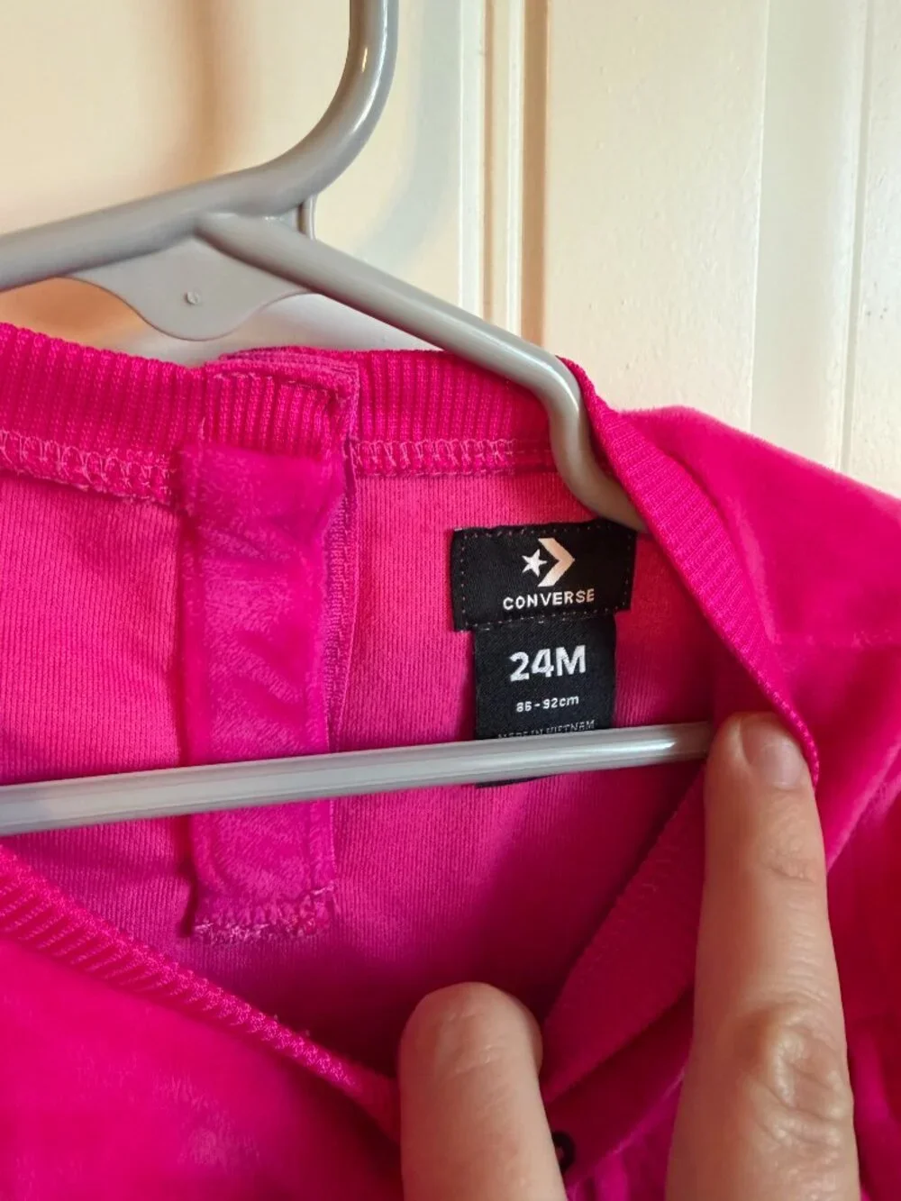 Converse Girls Hot Pink Velour Ruffle Sweatshirt